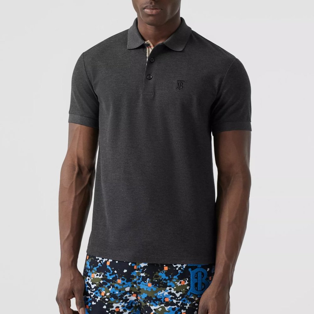Men's Burberry Charcoal Polo